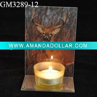 glass candle holder with mirror