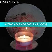 Wholesale glass candle holder with mirror