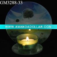 Wholesale glass candle holder with mirror