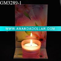 glass candle holder with mirror