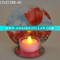 Wholesale glass candle holder with mirror