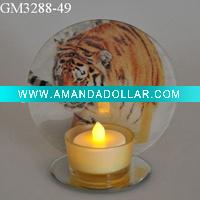 Wholesale glass candle holder with mirror