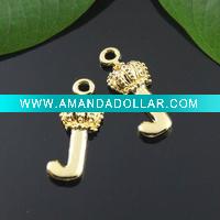 fashion crown shaped hook charms, fashion gold plated jewerly charm