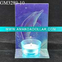 glass candle holder with mirror