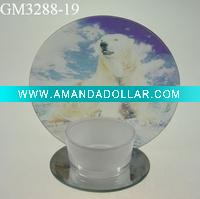 glass candle holder with mirror