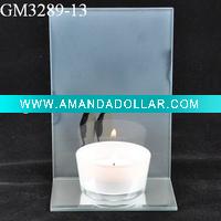 Wholesale glass candle holder with mirror
