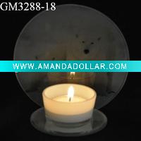glass candle holder with mirror