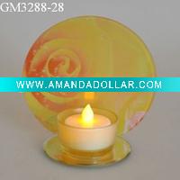 glass candle holder with mirror