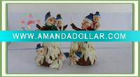 Wholesale four set wooden style snow man