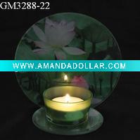 Wholesale glass candle holder with mirror