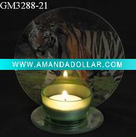Wholesale glass candle holder with mirror