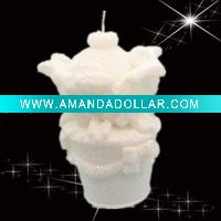 Wholesale White Flower Candle for christmas ornament