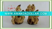 Wholesale four set wooden style snow man