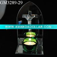 Wholesale glass candle holder with mirror