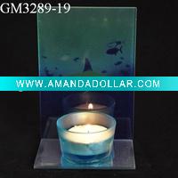 glass candle holder with mirror