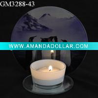 glass candle holder with mirror