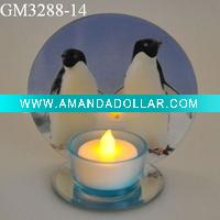 Wholesale glass candle holder with mirror