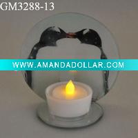 glass candle holder with mirror