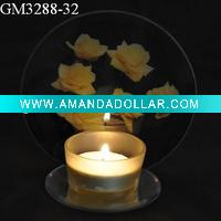 glass candle holder with mirror