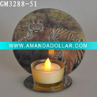 glass candle holder with mirror