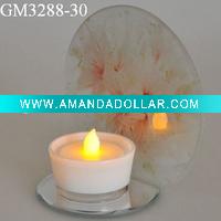 glass candle holder with mirror