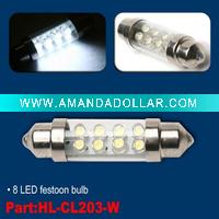 8LED white color festoon bulb