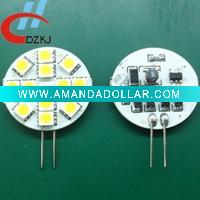 Wholesale 5050 12SMD 12V/ 10-30V white color led bulb car G4