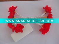 Wholesale 10L led X'mas battery light with red flower decoration