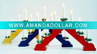 Wooden candle bridge light