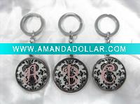 Fashion epoxy letter metal keychain PX142