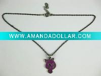 Wholesale pink epoxy cat pretty necklace