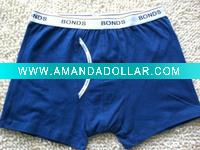 Wholesale cotton boys boxers with blue knitted
