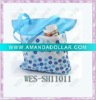 2011 Large fashion non-woven zippered tote bag for shopping (WES-SH11011)