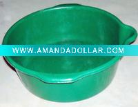 Plastic basin for animal feeder