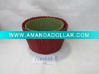 Wholesale round plastic rattan basket 11K1633