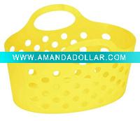 Flexible handle plastic basket