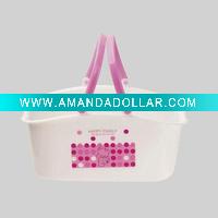 Plastic storage basket