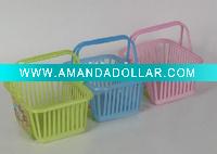 MINI plastic storage basket with handle for household