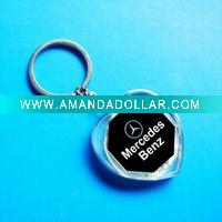 Wholesale Plastic lcd solar power heart shape car logo key chain