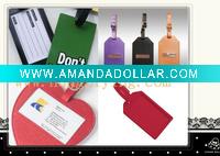 Stylish leather luggage tags