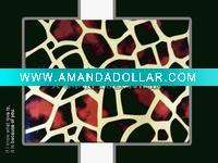 Wholesale Fashion bag luggage materials, transfer printing giraffe pattern PU material for bag