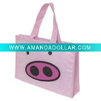 Wholesale non woven fabric & plastic handbag shopping diaper bag