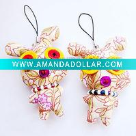 Mini button doll handbag charm