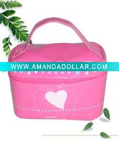 Wholesale cute lady's cosmetic bag made of shiny pvc leather