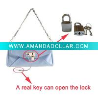 Wholesale mini fashion metal bag locks with key to keep the bag safe