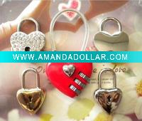 Wholesale Worldwide Rhinestone Encrusted Heart Padlock