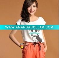 Wholesale [df2331]free shipping personality cartoon queen print lady t shirt, casual style lady summer wear,sleeveless lady top