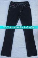 Wholesale fashion stock ladies' jeans pants