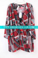 Wholesale Women's Floral Print Top With Beaded Neck (566#)