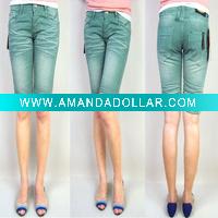 Wholesale spot women stock green short pants